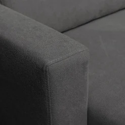 Canapé 4 Places|Canapé Fixe*alinea Canapé d'angle chaise longue gauche fixe en tissu Bloq - anthracite Gris