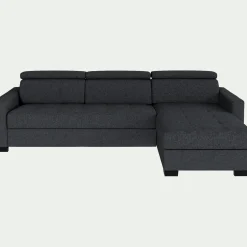 Canapé 3 Places|Canapé Convertible*alinea Canapé d'angle convertible en tissu pop avec accoudoirs 15cm - anthracite Gris