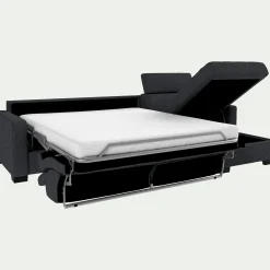 Canapé 3 Places|Canapé Convertible*alinea Canapé d'angle convertible en tissu pop avec accoudoirs 15cm - anthracite Gris