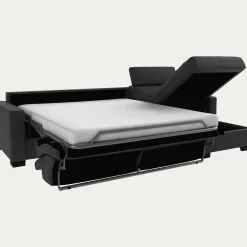 Canapé En Cuir|Canapé Convertible*alinea Canapé d'angle convertible en cuir avec accoudoirs 15cm - brun terre ombre Terre d'ombre