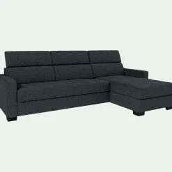 Canapé 3 Places|Canapé Convertible*alinea Canapé d'angle convertible en pop avec matelas Bultex et accoudoirs 15cm - anthracite Gris