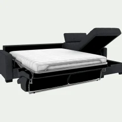 Canapé 3 Places|Canapé Convertible*alinea Canapé d'angle convertible en pop avec matelas Bultex et accoudoirs 15cm - anthracite Gris