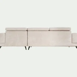 Canapé 4 Places|Canapé D'Angle*alinea Canapé d'angle droit avance recule en tissu doux - Beige