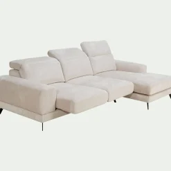 Canapé 4 Places|Canapé D'Angle*alinea Canapé d'angle droit avance recule en tissu doux - Beige