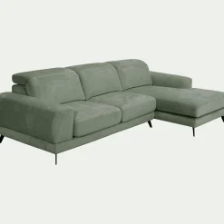 Canapé En Tissu|Canapé 4 Places*alinea Canapé d'angle droit avance recule en tissu doux - cèdre Vert