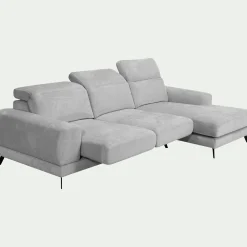 Canapé En Tissu|Canapé 4 Places*alinea Canapé d'angle droit avance recule en tissu doux - Gris