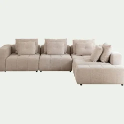 Canapé En Tissu|Canapé 4 Places*alinea Canapé d'angle droit avec pouf en tissu Benjo - roucas Beige