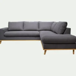 Canapé 5 Places|Canapé Convertible*alinea Canapé d'angle droit convertible en tissu Cosmo - anthracite Gris