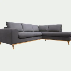 Canapé 5 Places|Canapé Convertible*alinea Canapé d'angle droit convertible en tissu Cosmo - anthracite Gris