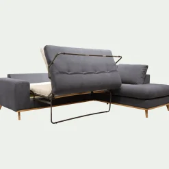 Canapé 5 Places|Canapé Convertible*alinea Canapé d'angle droit convertible en tissu Cosmo - anthracite Gris