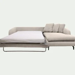 Canapé En Tissu|Canapé 4 Places*alinea Canapé d'angle droit convertible en tissu tramé - roucas Beige