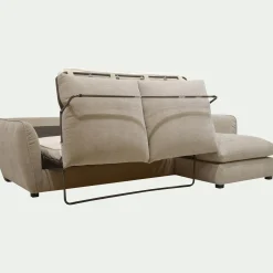 Canapé 5 Places|Canapé Convertible*alinea Canapé d'angle droit convertible en tissu Nature - Beige