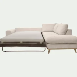 Canapé En Tissu|Canapé 5 Places*alinea Canapé d'angle droit convertible en tissu Storm - roucas Beige