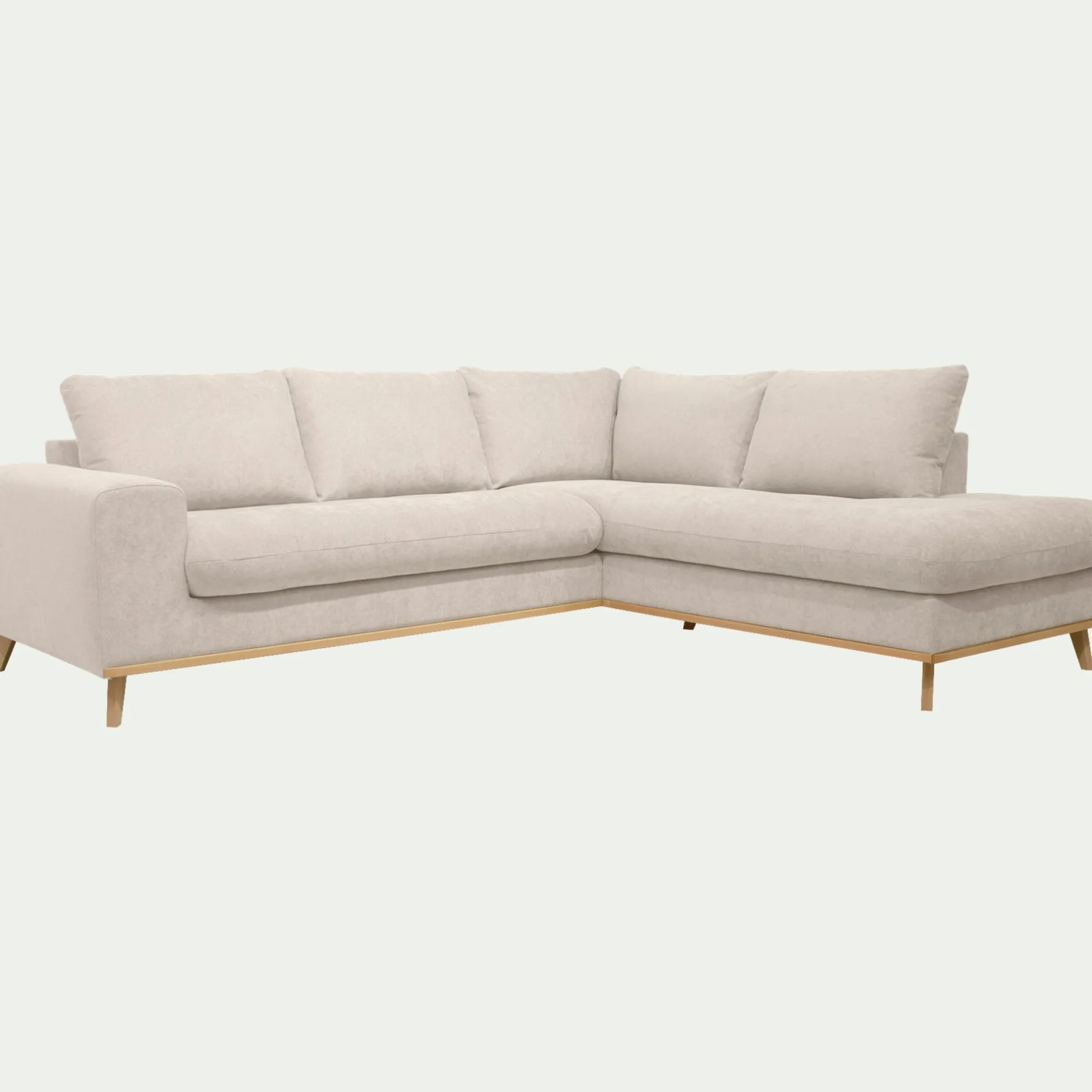 Canapé En Tissu|Canapé 5 Places*alinea Canapé d'angle droit convertible en tissu Storm - roucas Beige