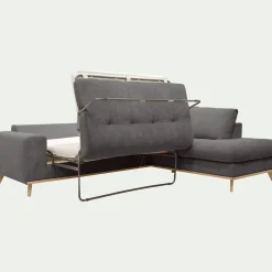 Canapé 5 Places|Canapé Convertible*alinea Canapé d'angle droit convertible en tissu Storm - moyen Gris