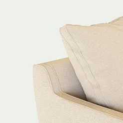 Canapé En Tissu|Canapé 4 Places*alinea Canapé d'angle droit convertible matelas Bultex en tissu joint - roucas Beige