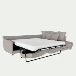 Canapé En Tissu|Canapé 4 Places*alinea Canapé d'angle droit convertible en tissu joint - borie Gris