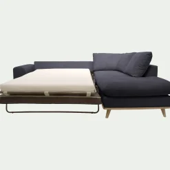 Canapé 5 Places|Canapé Convertible*alinea Canapé d'angle droit convertible en tissu Crown - calabrun Bleu