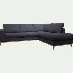 Canapé 5 Places|Canapé Convertible*alinea Canapé d'angle droit convertible en tissu Crown - calabrun Bleu