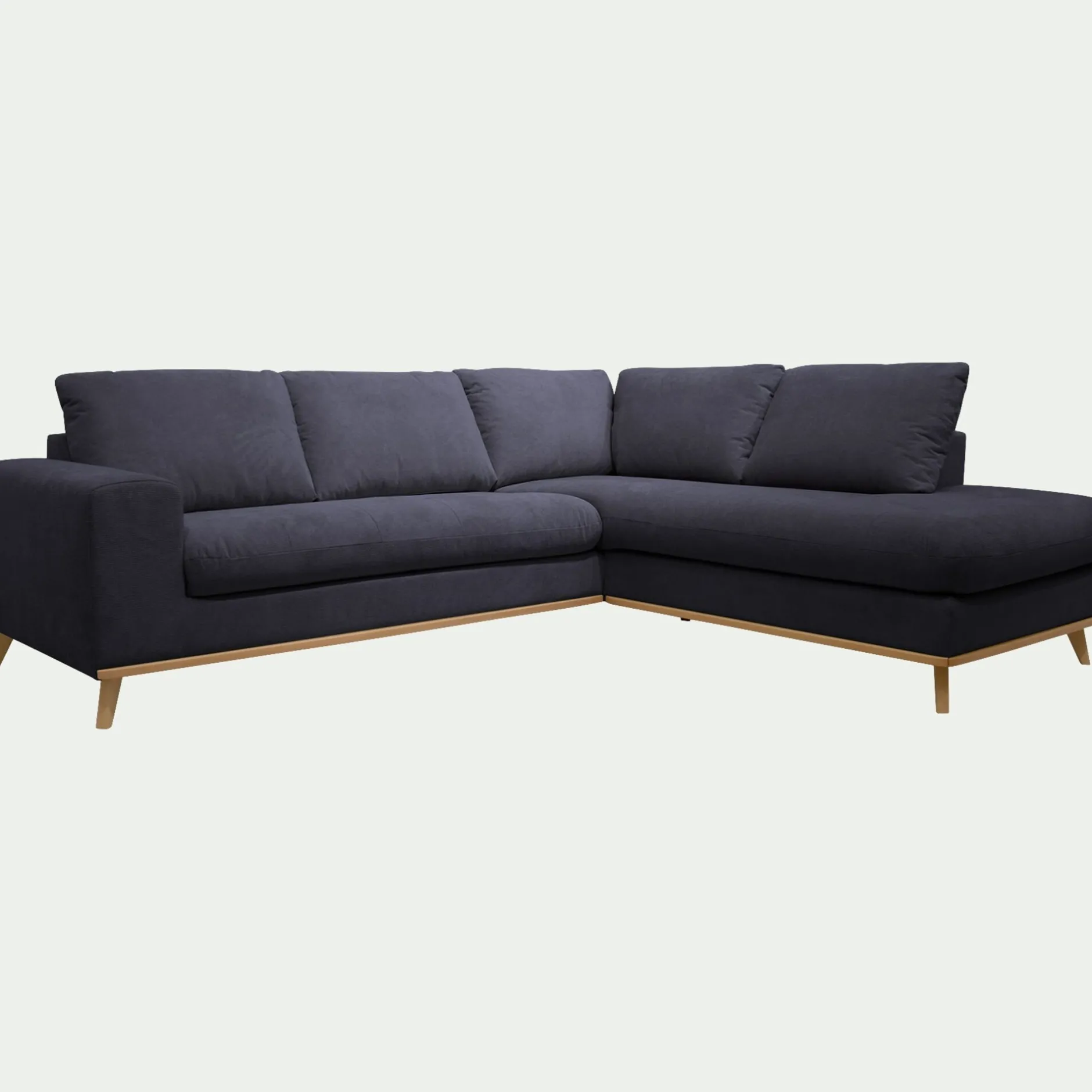 Canapé 5 Places|Canapé Convertible*alinea Canapé d'angle droit convertible en tissu Crown - calabrun Bleu