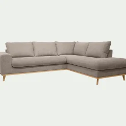 Canapé En Tissu|Canapé 5 Places*alinea Canapé d'angle droit convertible en tissu Storm - taupe Gris