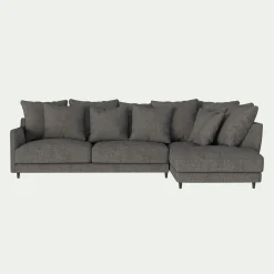 Canapé En Tissu|Canapé 4 Places*alinea Canapé d'angle droit convertible en tissu joint - restanque Gris