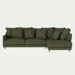 Canapé En Tissu|Canapé 4 Places*alinea Canapé d'angle droit conible en tissu joint - cèdre Vert