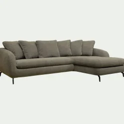 Canapé En Tissu|Canapé 4 Places*alinea Canapé d'angle droit conible en tissu tramé - garrigue Vert