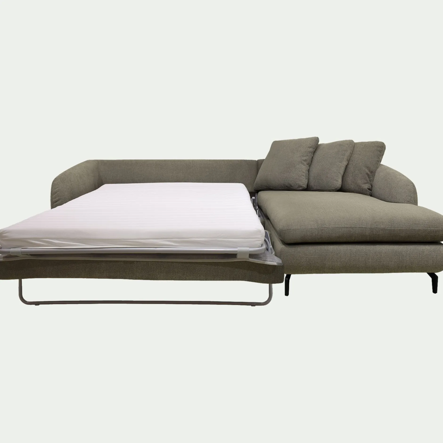 Canapé En Tissu|Canapé 4 Places*alinea Canapé d'angle droit conible en tissu tramé - garrigue Vert