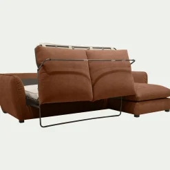 Canapé 5 Places|Canapé Convertible*alinea Canapé d'angle droit convertible en tissu Nature - brun rustrel Marron