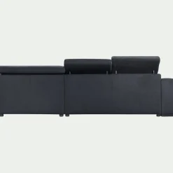 Canapé En Tissu|Canapé 4 Places*alinea Canapé d'angle droit convertible avec coffre en tissu doux - calabrun Bleu