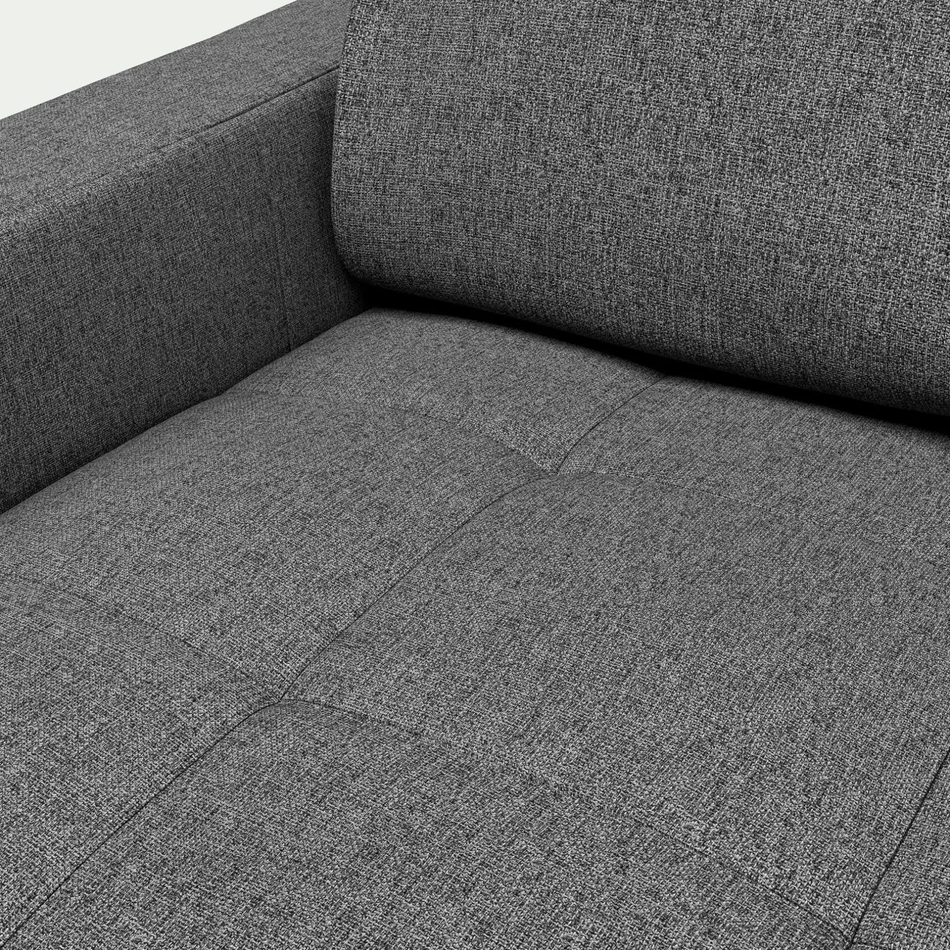 Canapé 3 Places|Canapé Convertible*alinea Canapé d'angle droit convertible avec matelas Bultex en tissu pop avec accoudoirs 15cm - Gris