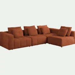 Canapé En Tissu|Canapé 4 Places*alinea Canapé d'angle droit en tissu Benjo - brun rustrel Marron