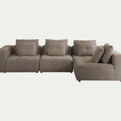 Canapé En Tissu|Canapé 4 Places*alinea Canapé d'angle droit en tissu Benjo - vesuve Gris