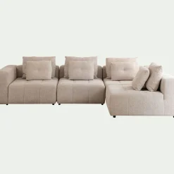 Canapé En Tissu|Canapé 4 Places*alinea Canapé d'angle droit en tissu Benjo - roucas Beige