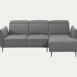 Canapé 3 Places|Canapé D'Angle*alinea Canapé d'angle droit en tissu avec fonction avance-recul - restanque Gris