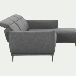 Canapé 3 Places|Canapé D'Angle*alinea Canapé d'angle droit en tissu avec fonction avance-recul - restanque Gris