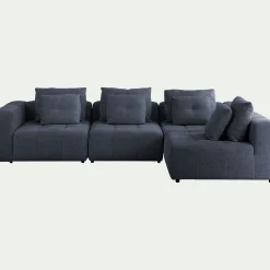 Canapé En Tissu|Canapé 4 Places*alinea Canapé d'angle droit en tissu Benjo - marine Bleu