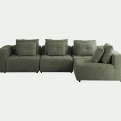 Canapé En Tissu|Canapé 4 Places*alinea Canapé d'angle droit en tissu Benjo - cèdre Vert