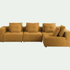 Canapé 4 Places|Canapé Modulable*alinea Canapé d'angle droit en tissu Benjo - argan Jaune
