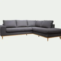 Canapé 5 Places|Canapé D'Angle*alinea Canapé d'angle droit fixe en tissu Cosmo - anthracite Gris