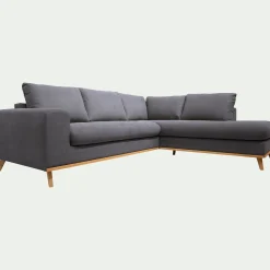 Canapé 5 Places|Canapé D'Angle*alinea Canapé d'angle droit fixe en tissu Cosmo - anthracite Gris