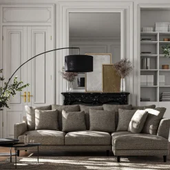 Canapé En Tissu|Canapé 5 Places*alinea Canapé d'angle droit fixe en tissu genesis - alpilles Beige