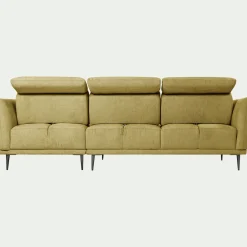 Canapé 3 Places|Canapé Fixe*alinea Canapé d'angle droit fixe en tissu memphis avec fonction avance-recul - argan Jaune