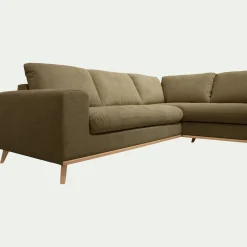 Canapé 5 Places|Canapé Fixe*alinea Canapé d'angle droit fixe en tissu Crown - cèdre Vert