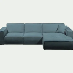 Canapé En Tissu|Canapé 3 Places*alinea Canapé d'angle droit fixe en tissu genesis - Bleu