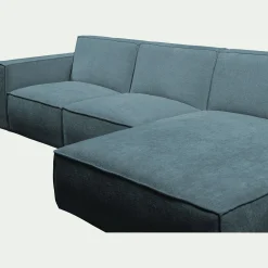 Canapé En Tissu|Canapé 3 Places*alinea Canapé d'angle droit fixe en tissu genesis - Bleu