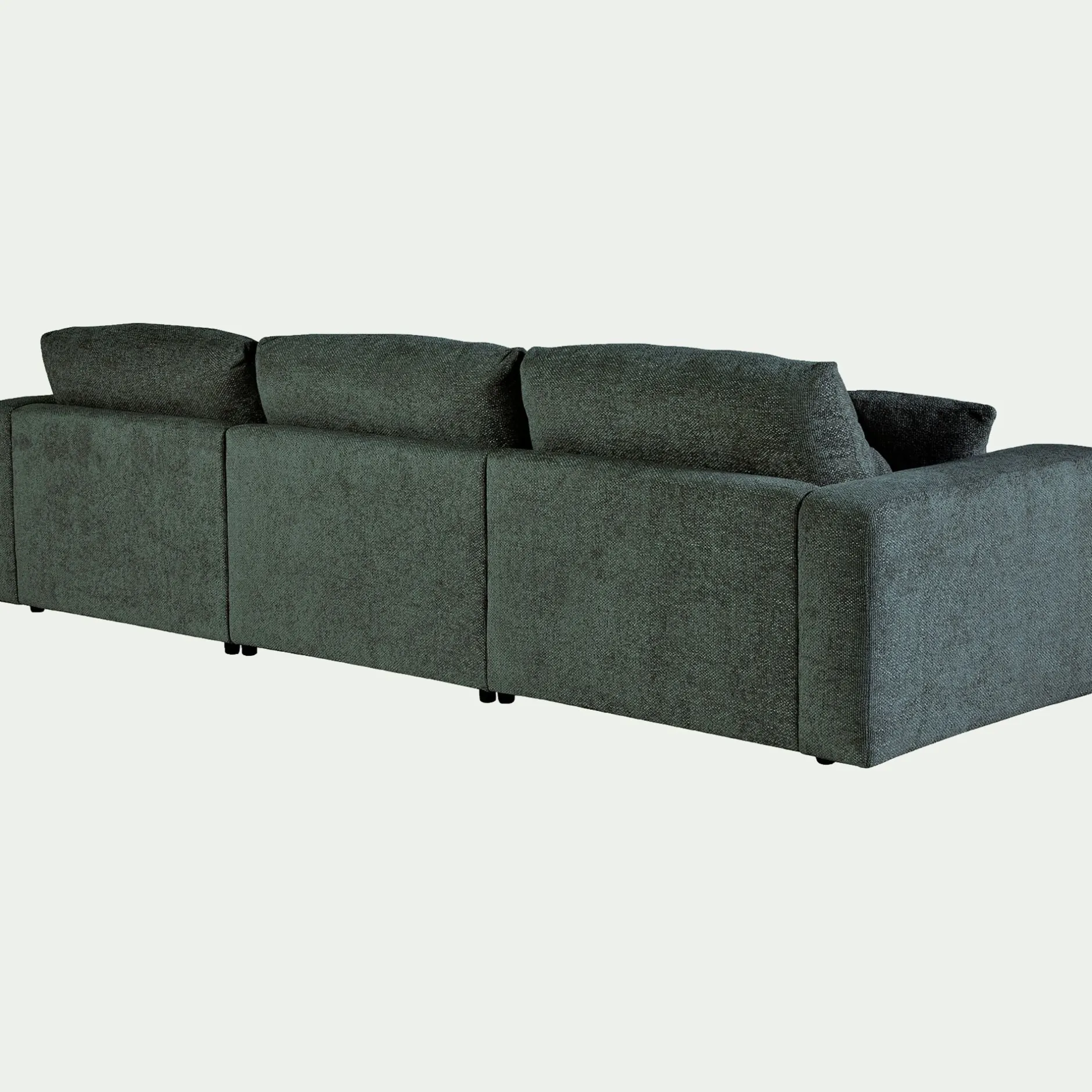 Canapé En Tissu|Canapé 5 Places*alinea Canapé d'angle droit fixe en chenille - calaluna Bleu