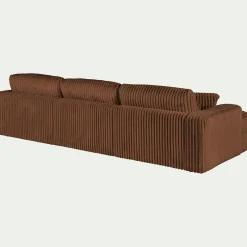 Canapé En Velours|Canapé En Tissu*alinea Canapé d'angle droit fixe en tissu côtelé bita - brun rustrel Marron
