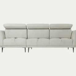 Canapé 3 Places|Canapé Fixe*alinea Canapé d'angle droit fixe en tissu memphis avec fonction avance-recul - roucas Beige